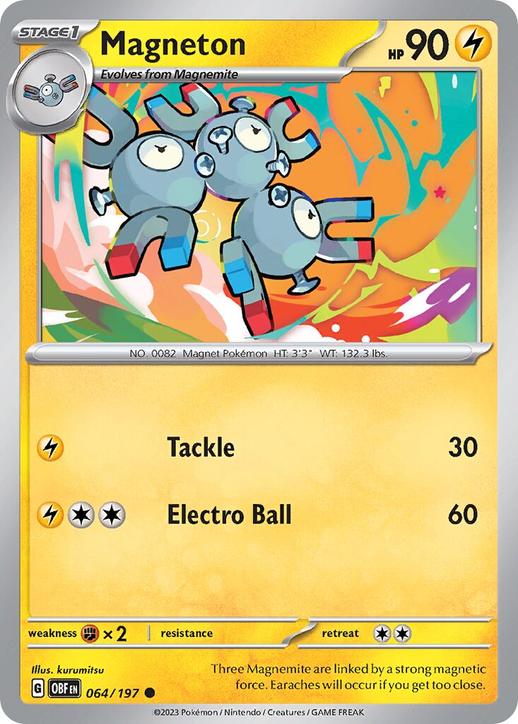 Magneton 064/197 — Obsidian Flames (English Pokémon TCG card)