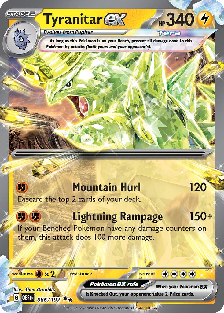 Tyranitar ex 066/197 — Obsidian Flames (English Pokémon TCG card)