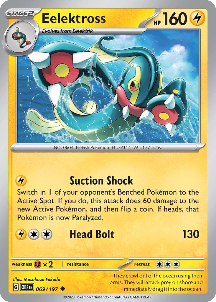 Eelektross 069/197 — Obsidian Flames (English Pokémon TCG card)