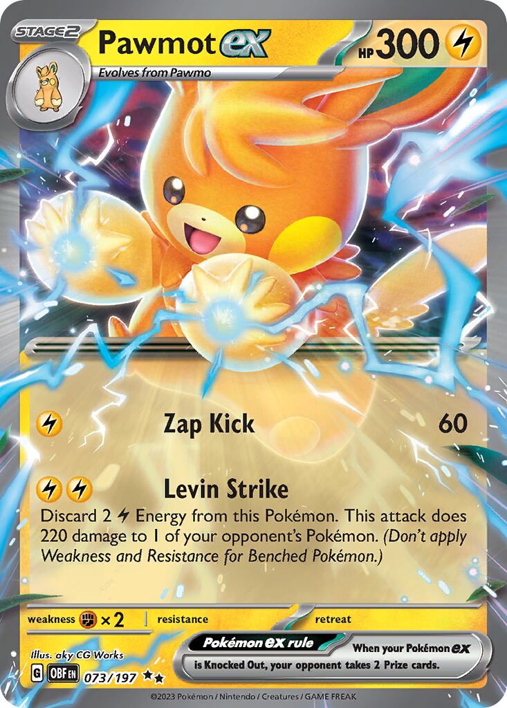 Pawmot ex 073/197 — Obsidian Flames (English Pokémon TCG card)