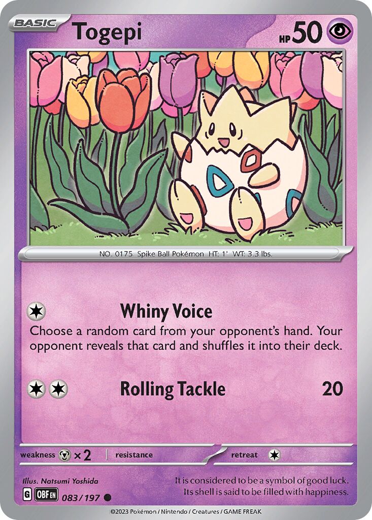 Togepi 083/197 — Obsidian Flames (English Pokémon TCG card)