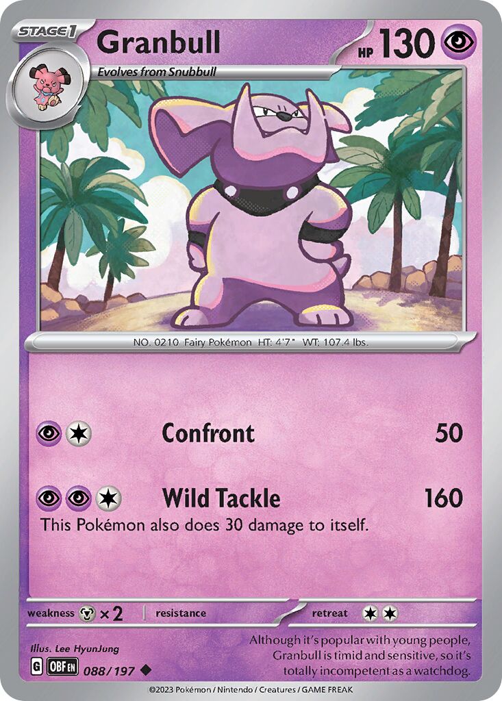 Granbull 088/197 — Obsidian Flames (English Pokémon TCG card)