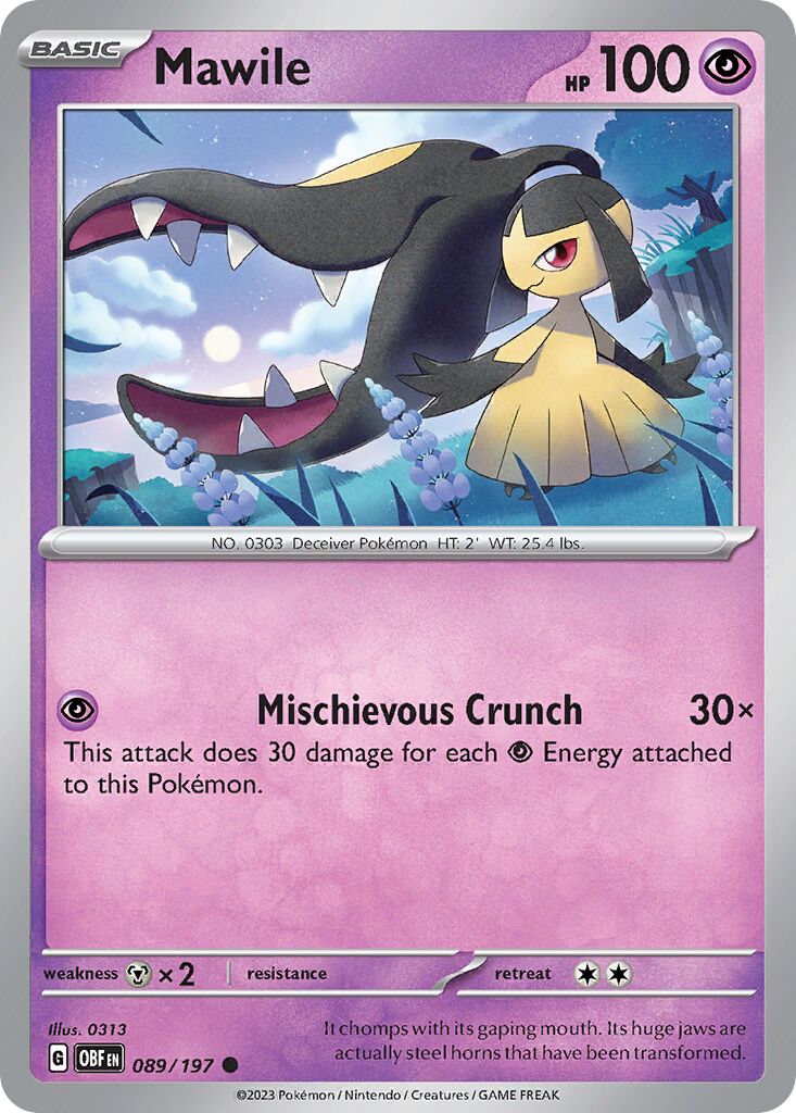 Mawile 089/197 — Obsidian Flames (English Pokémon TCG card)