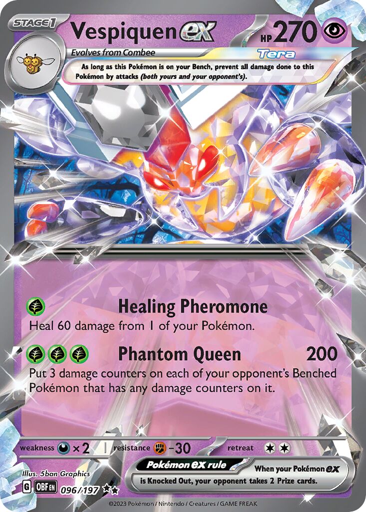 Vespiquen ex 096/197 — Obsidian Flames (English Pokémon TCG card)
