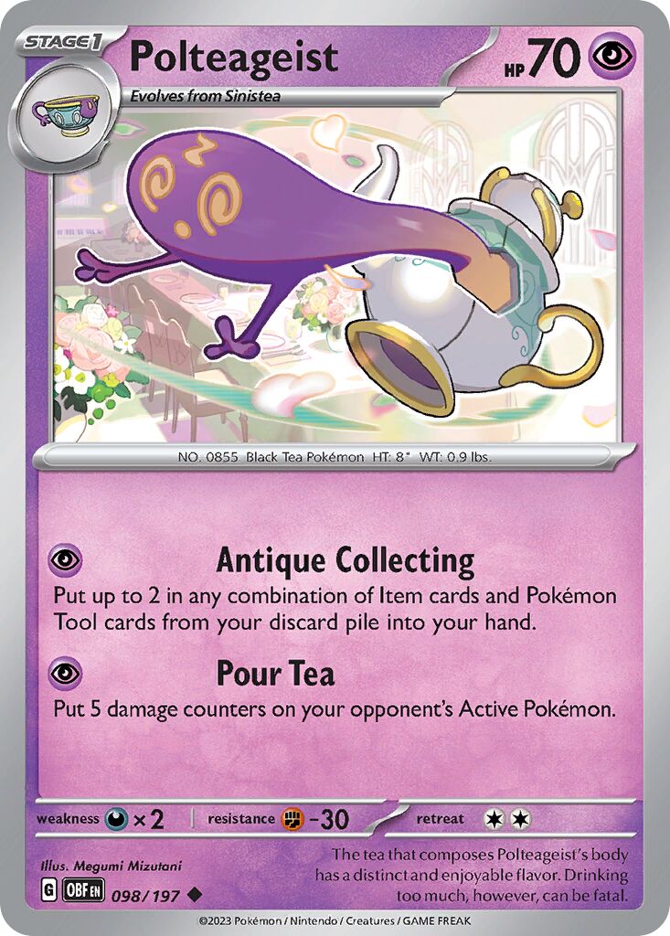 Polteageist 098/197 — Obsidian Flames (English Pokémon TCG card)