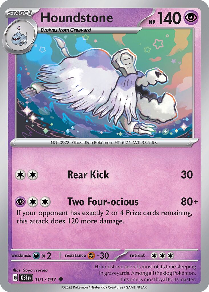 Houndstone 101/197 — Obsidian Flames (English Pokémon TCG card)