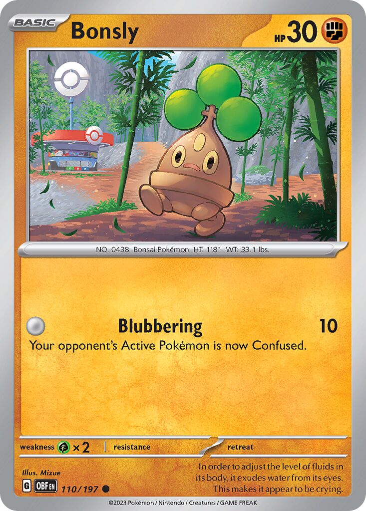 Bonsly 110/197 — Obsidian Flames (English Pokémon TCG card)