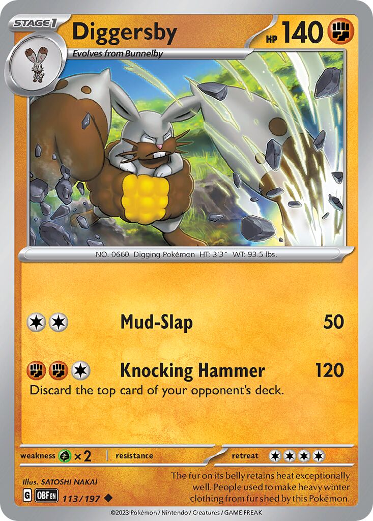 Diggersby 113/197 — Obsidian Flames (English Pokémon TCG card)