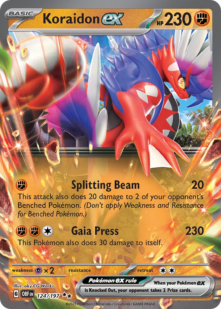 Koraidon ex 124/197 — Obsidian Flames (English Pokémon TCG card)