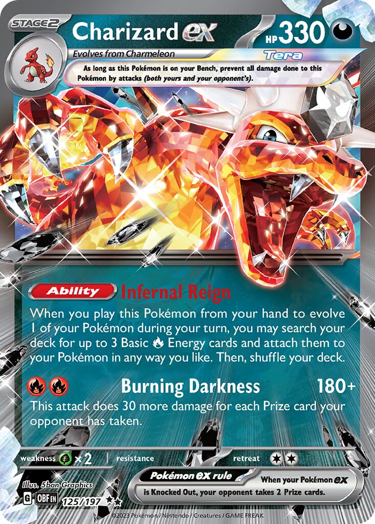Charizard ex 125/197 — Obsidian Flames (English Pokémon TCG card)