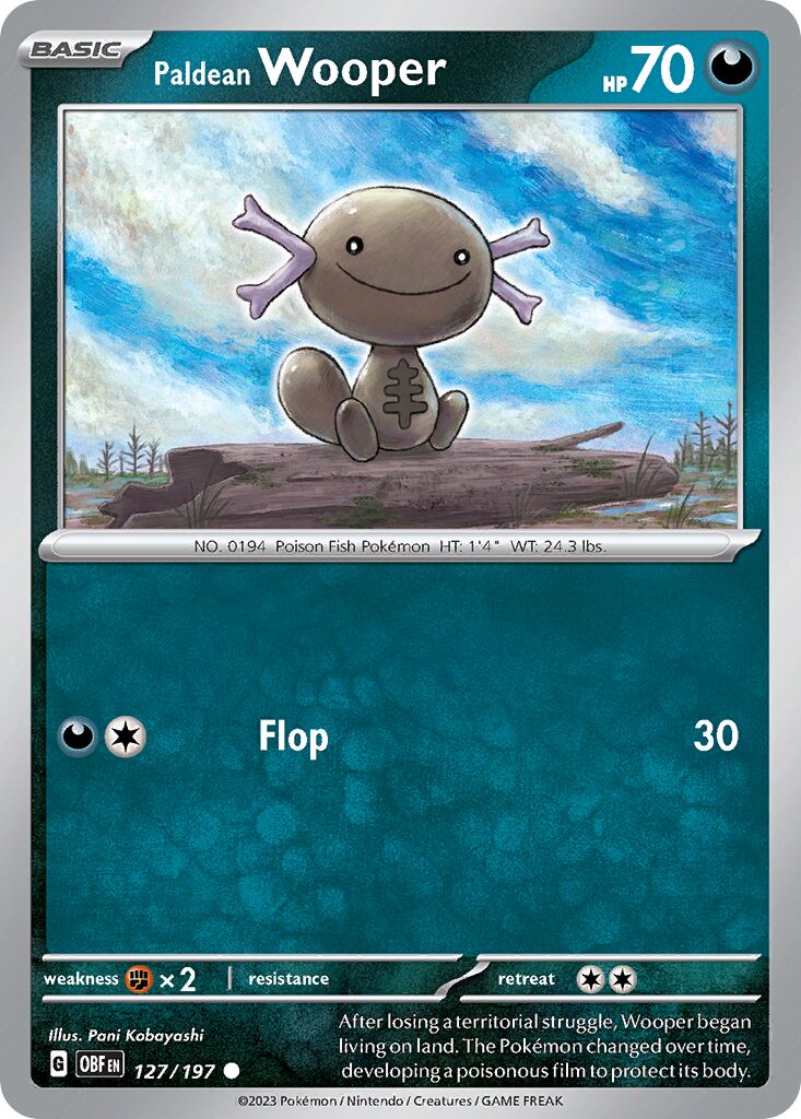 Paldean Wooper 127/197 — Obsidian Flames (English Pokémon TCG card)