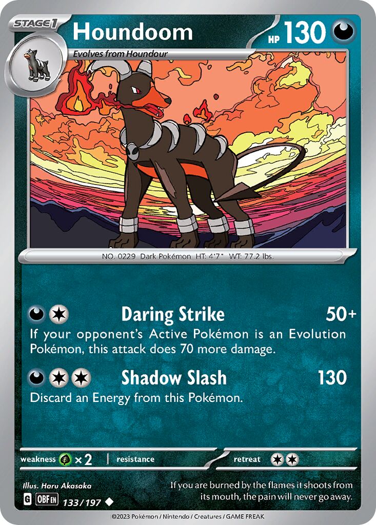 Houndoom 133/197 — Obsidian Flames (English Pokémon TCG card)