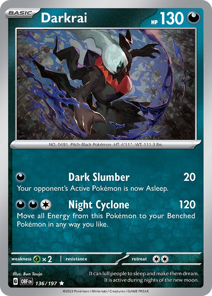 Darkrai 136/197 — Obsidian Flames (English Pokémon TCG card)