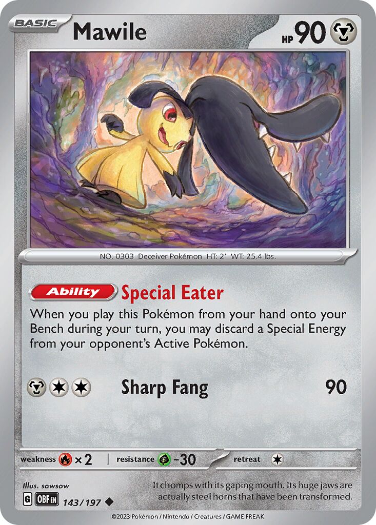 Mawile 143/197 — Obsidian Flames (English Pokémon TCG card)