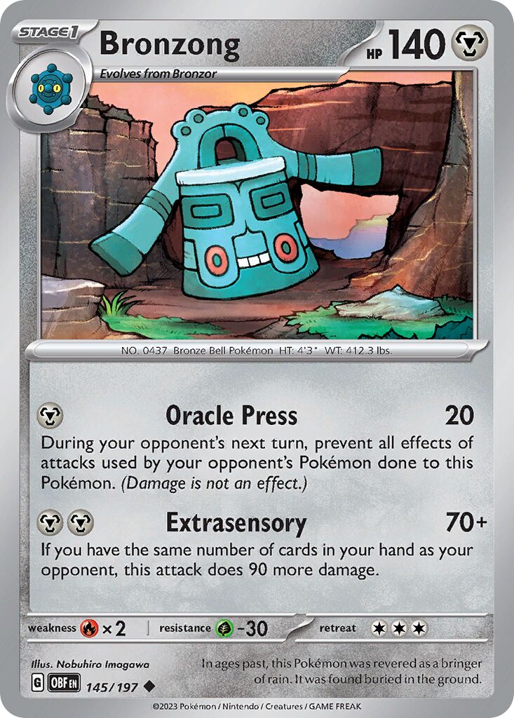 Bronzong 145/197 — Obsidian Flames (English Pokémon TCG card)