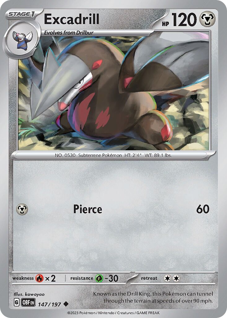 Excadrill 147/197 — Obsidian Flames (English Pokémon TCG card)