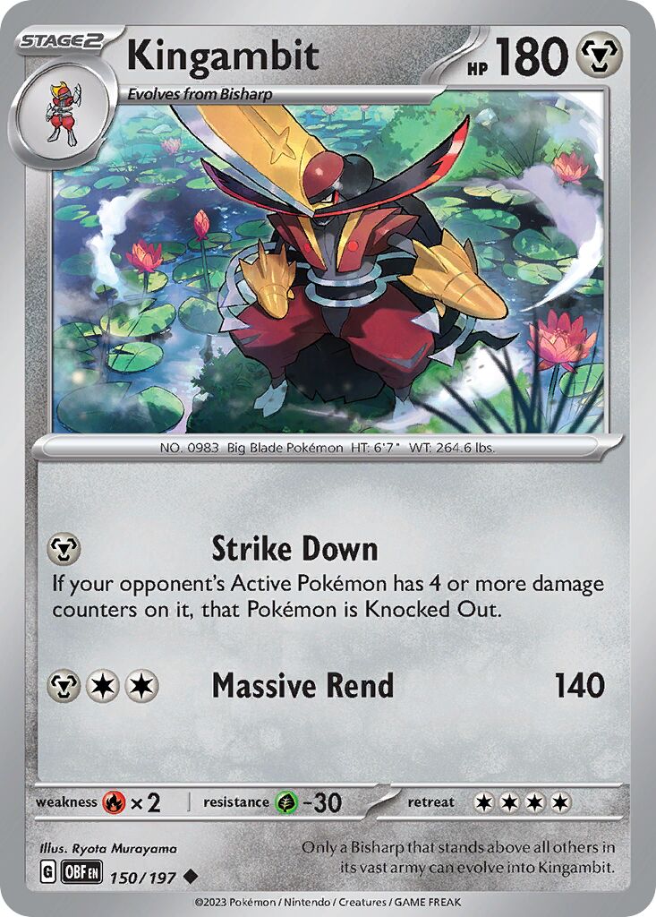 Kingambit 150/197 — Obsidian Flames (English Pokémon TCG card)