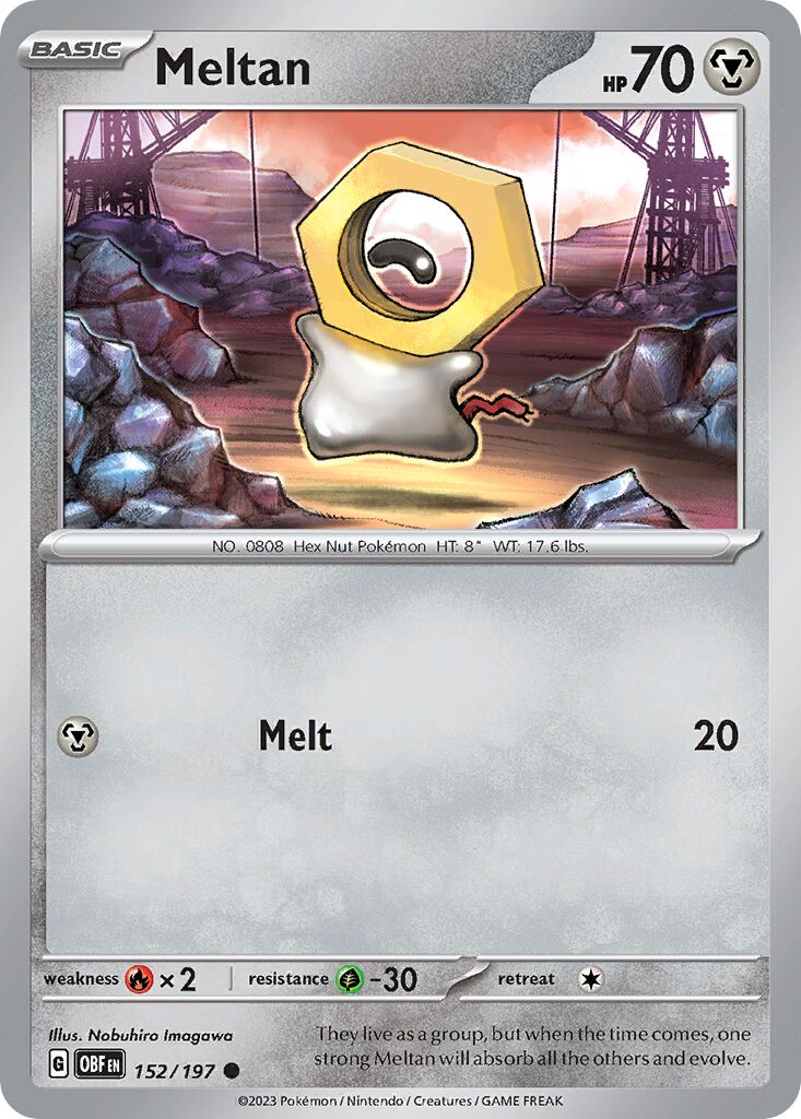 Meltan 152/197 — Obsidian Flames (English Pokémon TCG card)