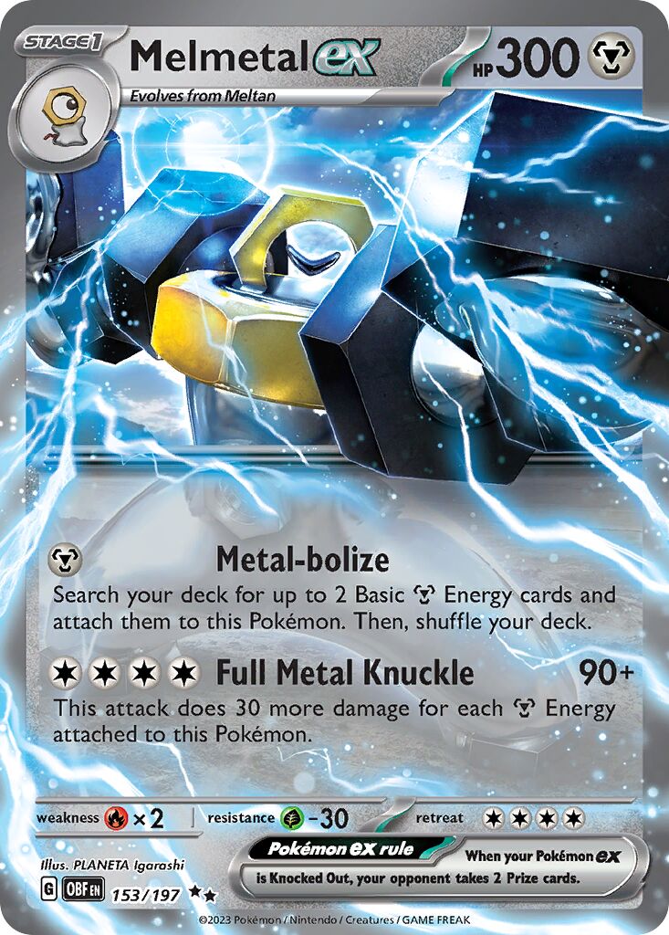 Melmetal ex 153/197 — Obsidian Flames (English Pokémon TCG card)