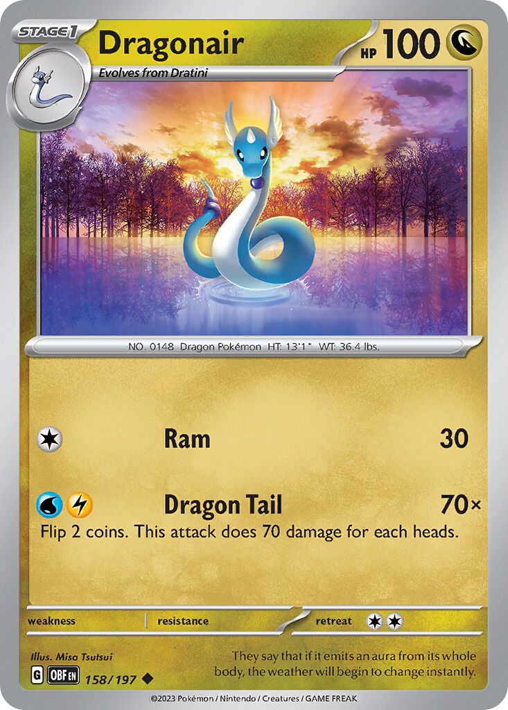 Dragonair 158/197 — Obsidian Flames (English Pokémon TCG card)
