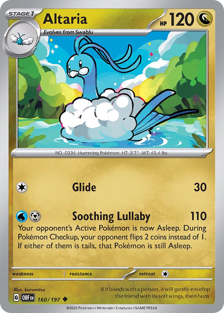 Altaria 160/197 — Obsidian Flames (English Pokémon TCG card)