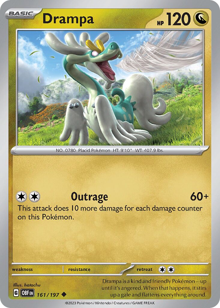 Drampa 161/197 — Obsidian Flames (English Pokémon TCG card)