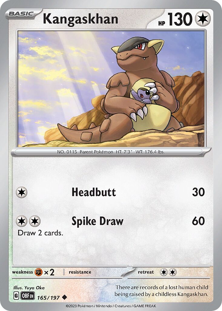 Kangaskhan 165/197 — Obsidian Flames (English Pokémon TCG card)