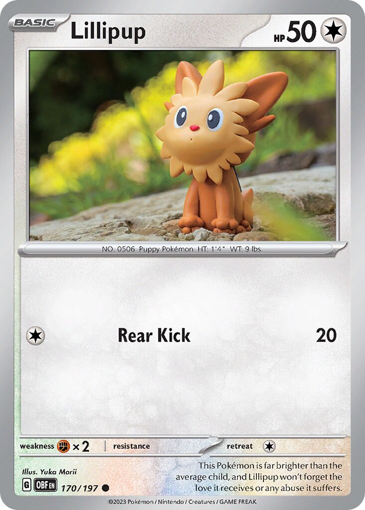 Lillipup 170/197 — Obsidian Flames (English Pokémon TCG card)