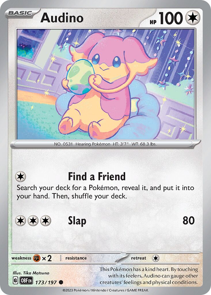 Audino 173/197 — Obsidian Flames (English Pokémon TCG card)