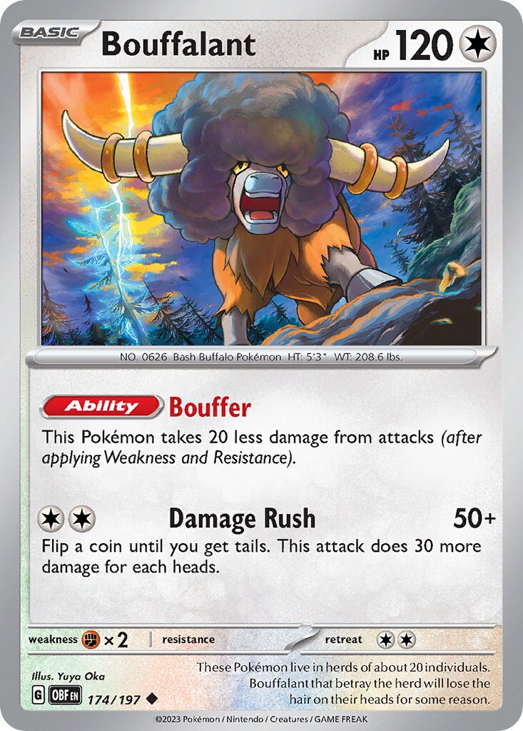 Bouffalant 174/197 — Obsidian Flames (English Pokémon TCG card)