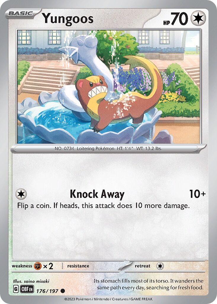Yungoos 176/197 — Obsidian Flames (English Pokémon TCG card)