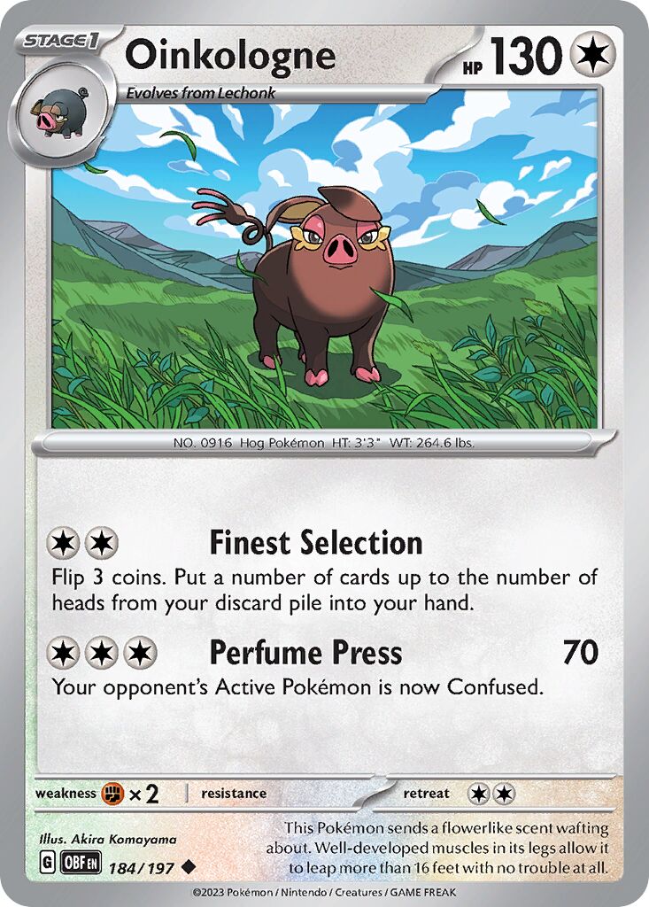 Oinkologne 184/197 — Obsidian Flames (English Pokémon TCG card)