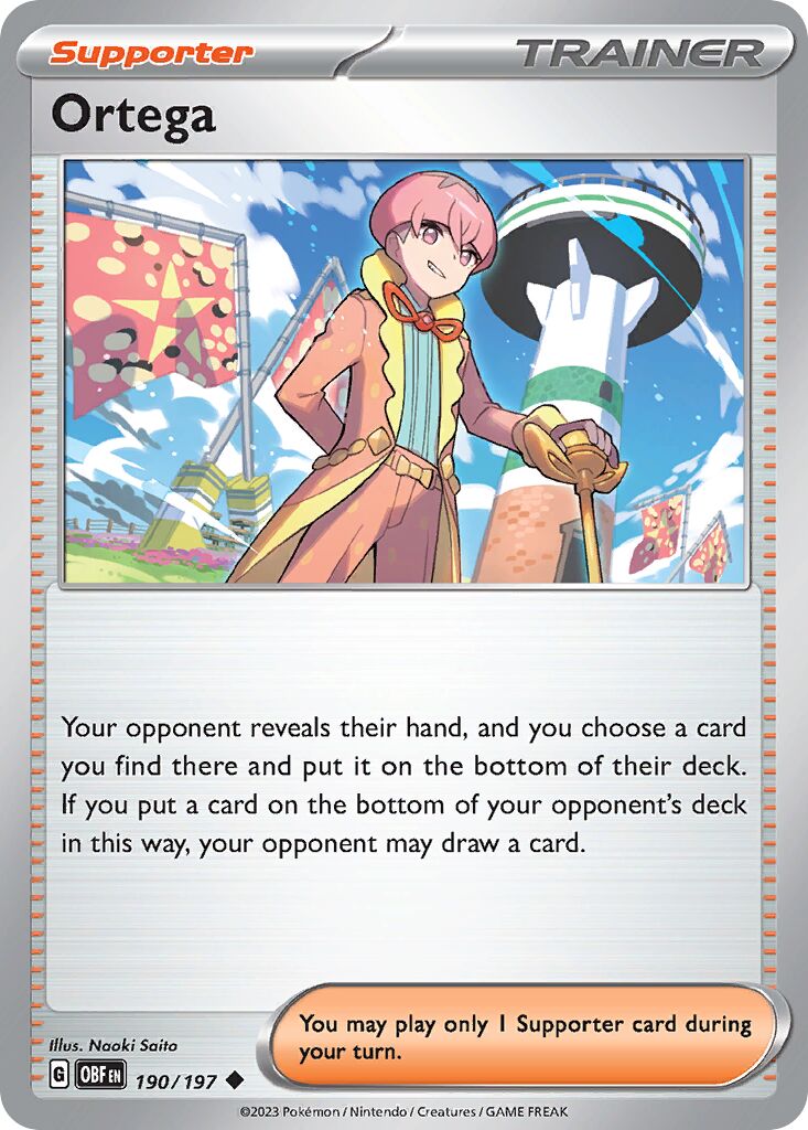 Ortega 190/197 — Obsidian Flames (English Pokémon TCG card)
