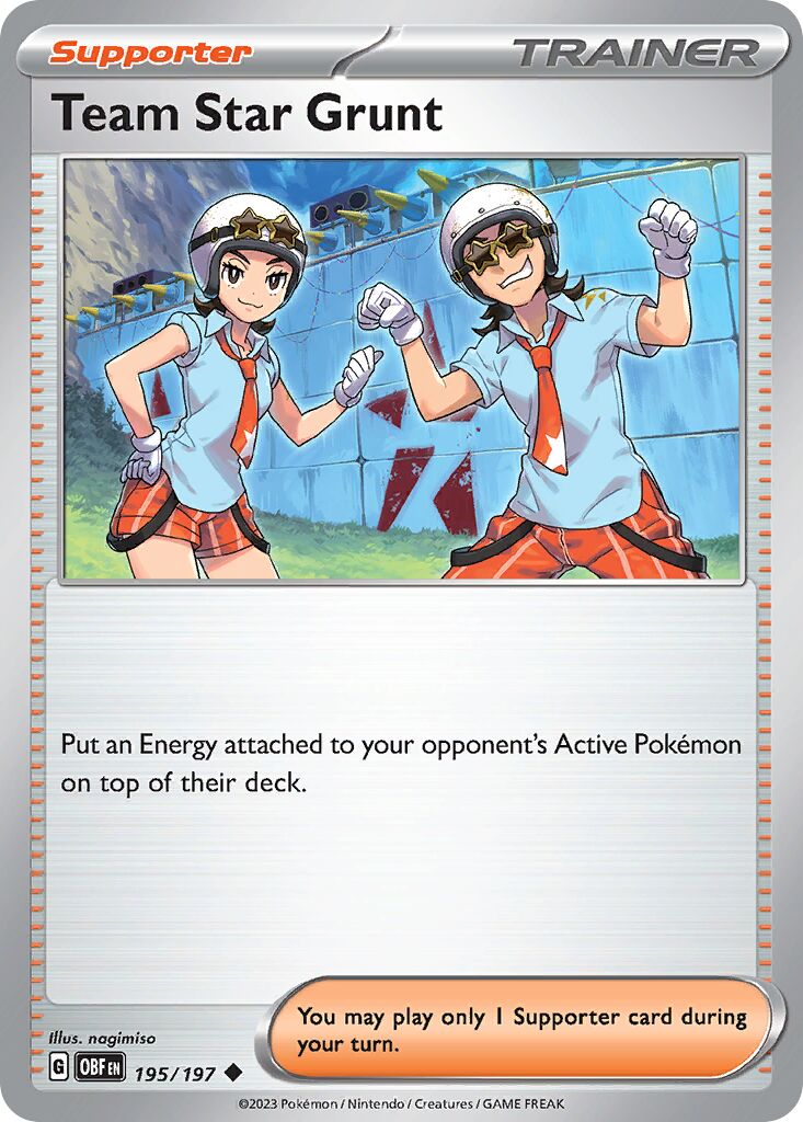 Team Star Grunt 195/197 — Obsidian Flames (English Pokémon TCG card)