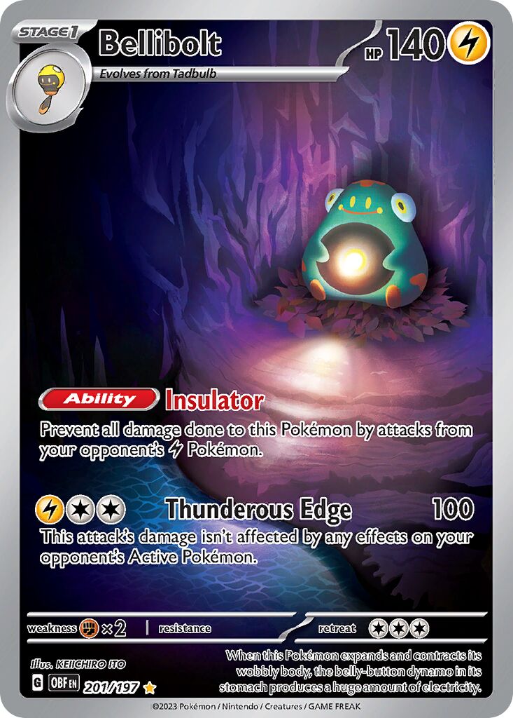 Bellibolt 201/197 — Obsidian Flames (English Pokémon TCG card)