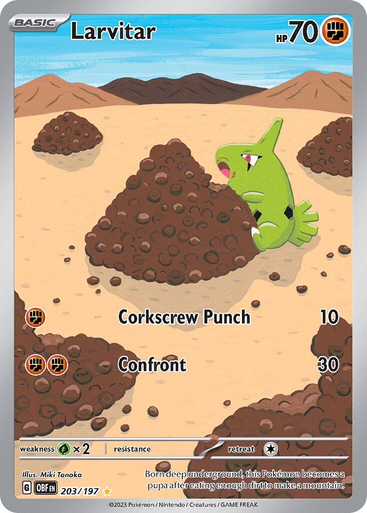 Larvitar 203/197 — Obsidian Flames (English Pokémon TCG card)