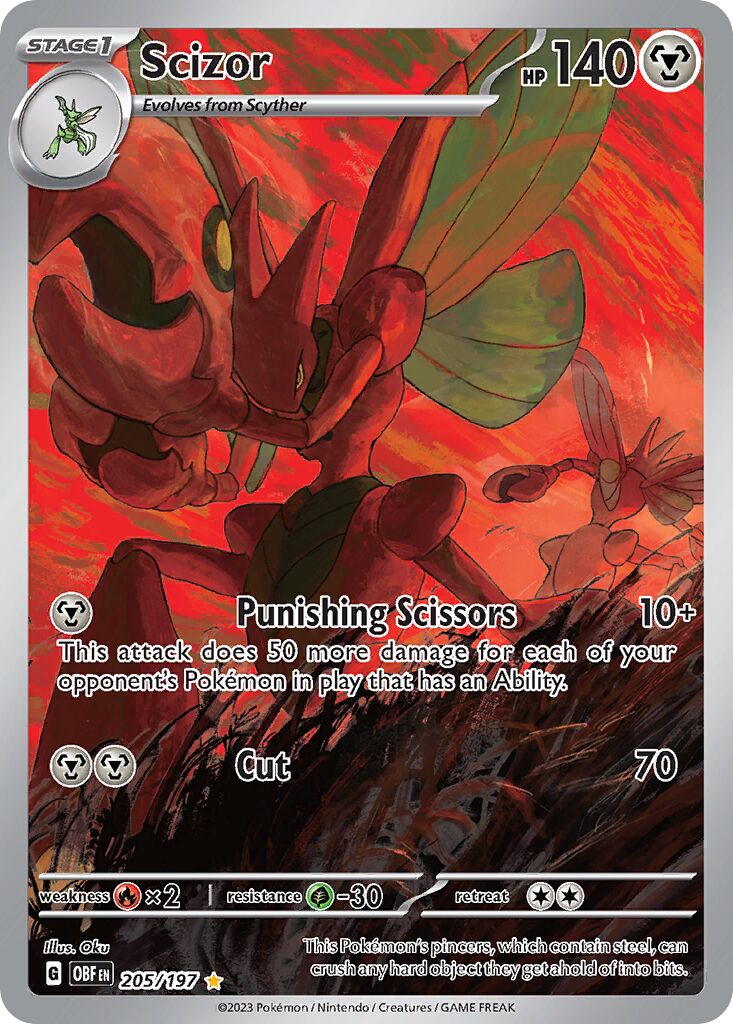 Scizor 205/197 — Obsidian Flames (English Pokémon TCG card)