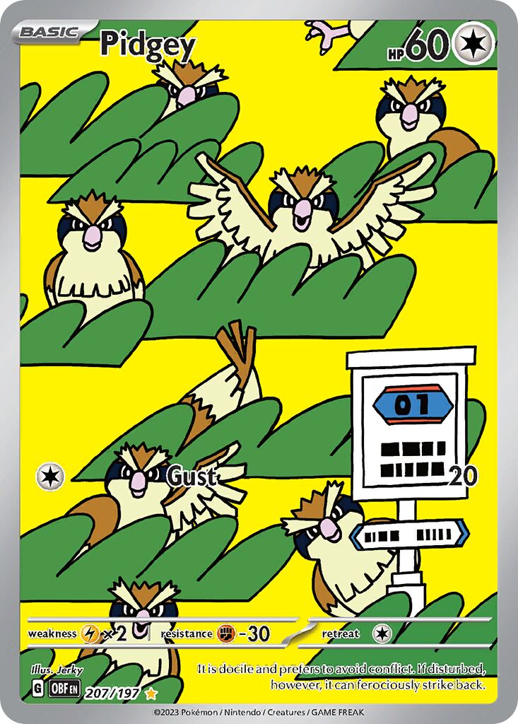 Pidgey 207/197 — Obsidian Flames (English Pokémon TCG card)