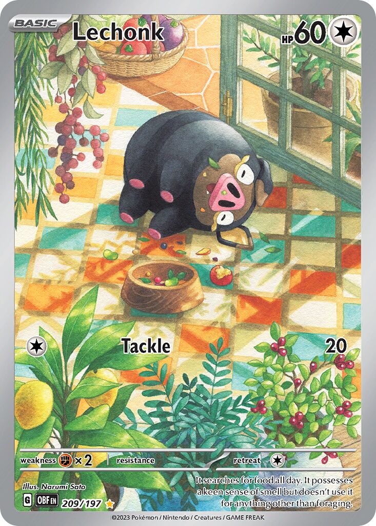 Lechonk 209/197 — Obsidian Flames (English Pokémon TCG card)