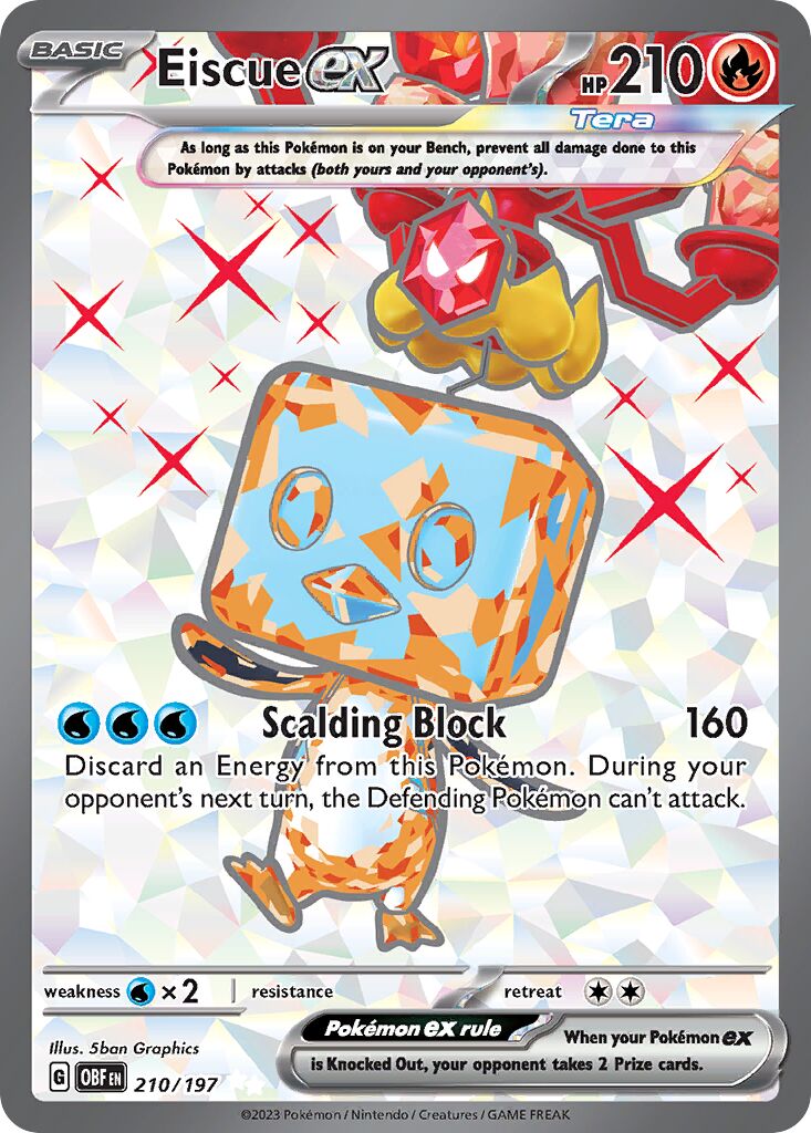 Eiscue ex 210/197 — Obsidian Flames (English Pokémon TCG card)