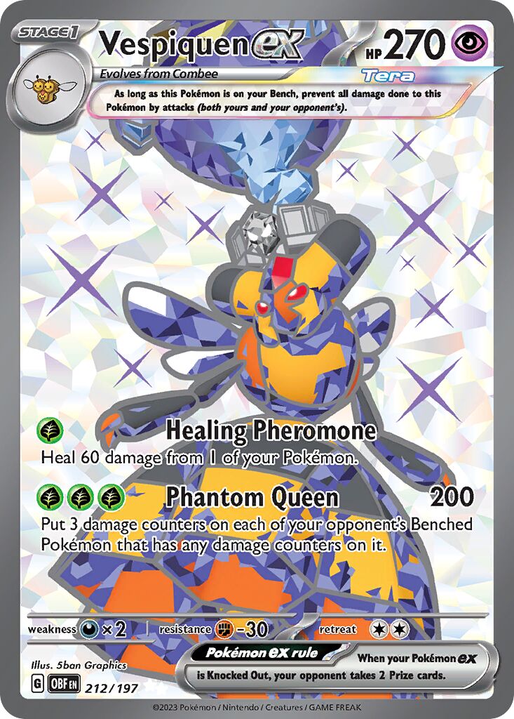 Vespiquen ex 212/197 — Obsidian Flames (English Pokémon TCG card)