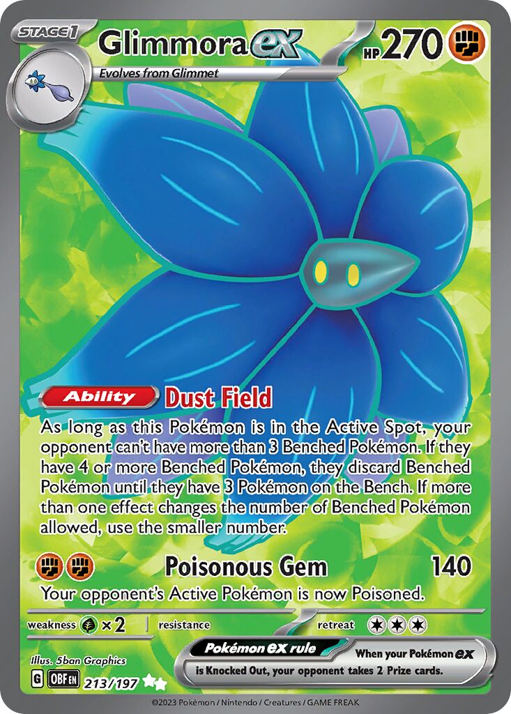 Glimmora ex 213/197 — Obsidian Flames (English Pokémon TCG card)