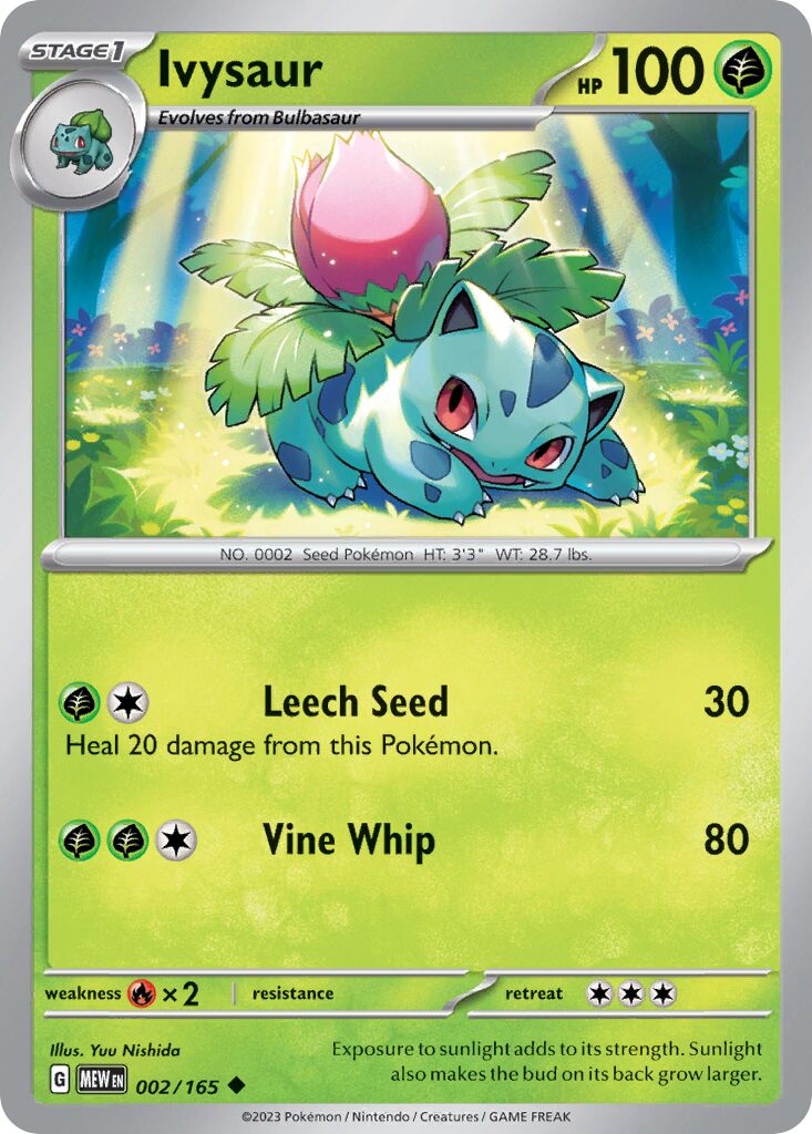 Ivysaur 002/165 — 151 (English Pokémon TCG card)