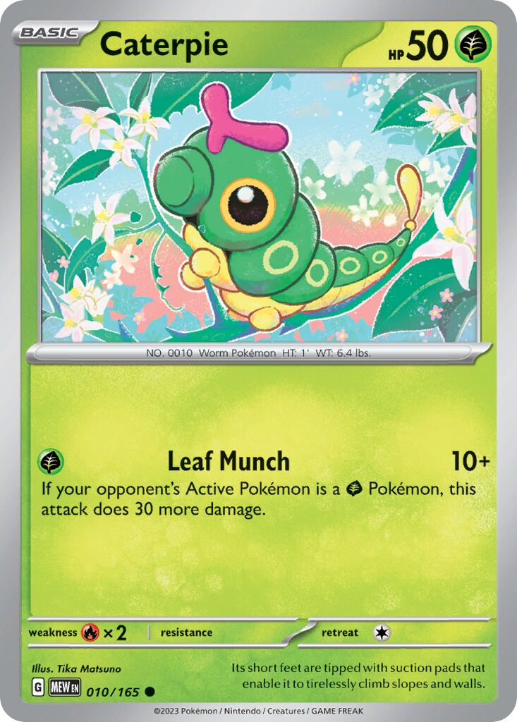 Caterpie 010/165 — 151 (English Pokémon TCG card)