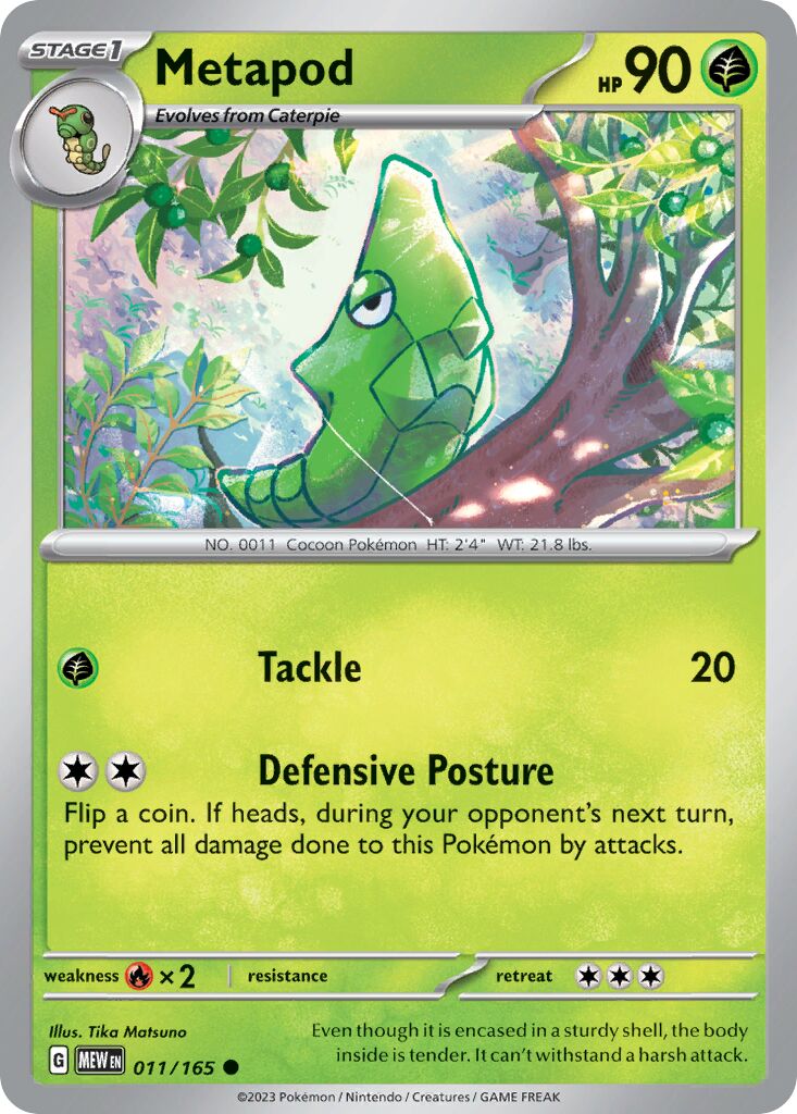 Metapod 011/165 — 151 (English Pokémon TCG card)