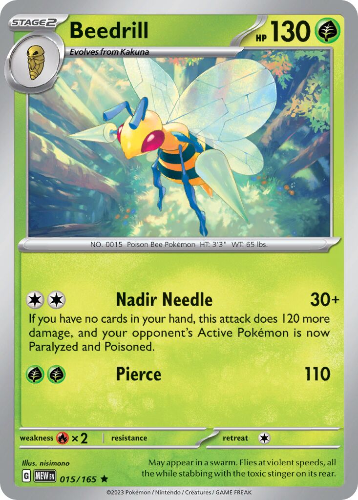 Beedrill 015/165 — 151 (English Pokémon TCG card)