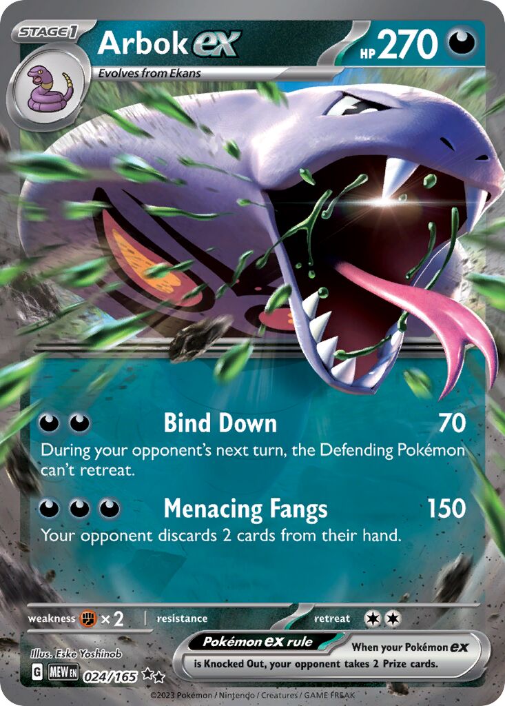 Arbok ex 024/165 — 151 (English Pokémon TCG card)