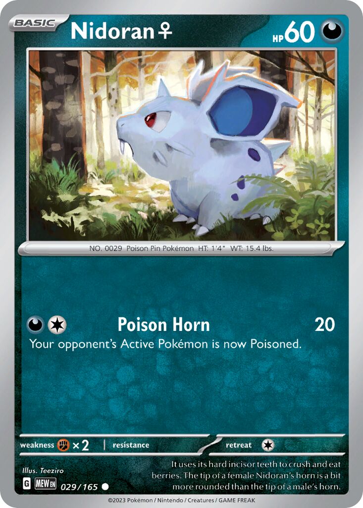 Nidoran ♀ 029/165 — 151 (English Pokémon TCG card)
