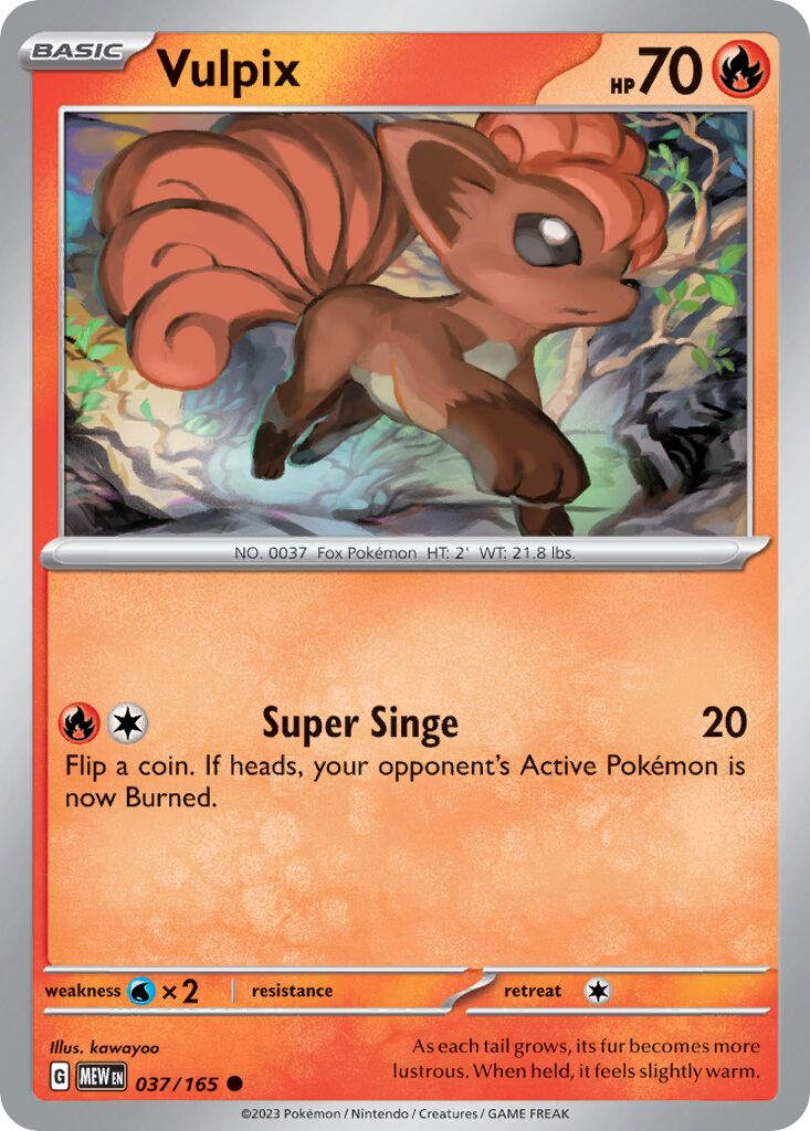 Vulpix 037/165 — 151 (English Pokémon TCG card)
