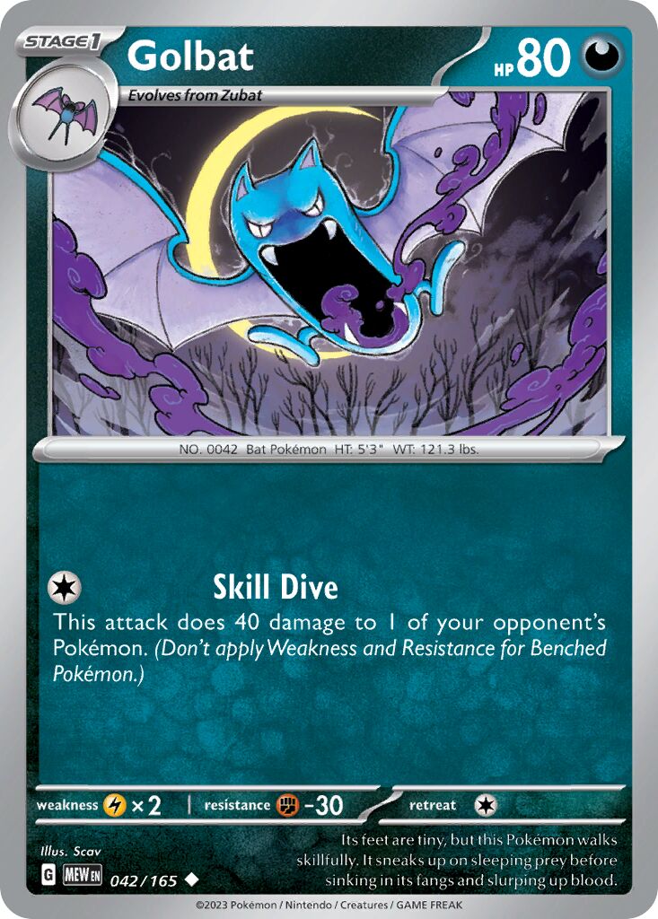 Golbat 042/165 — 151 (English Pokémon TCG card)
